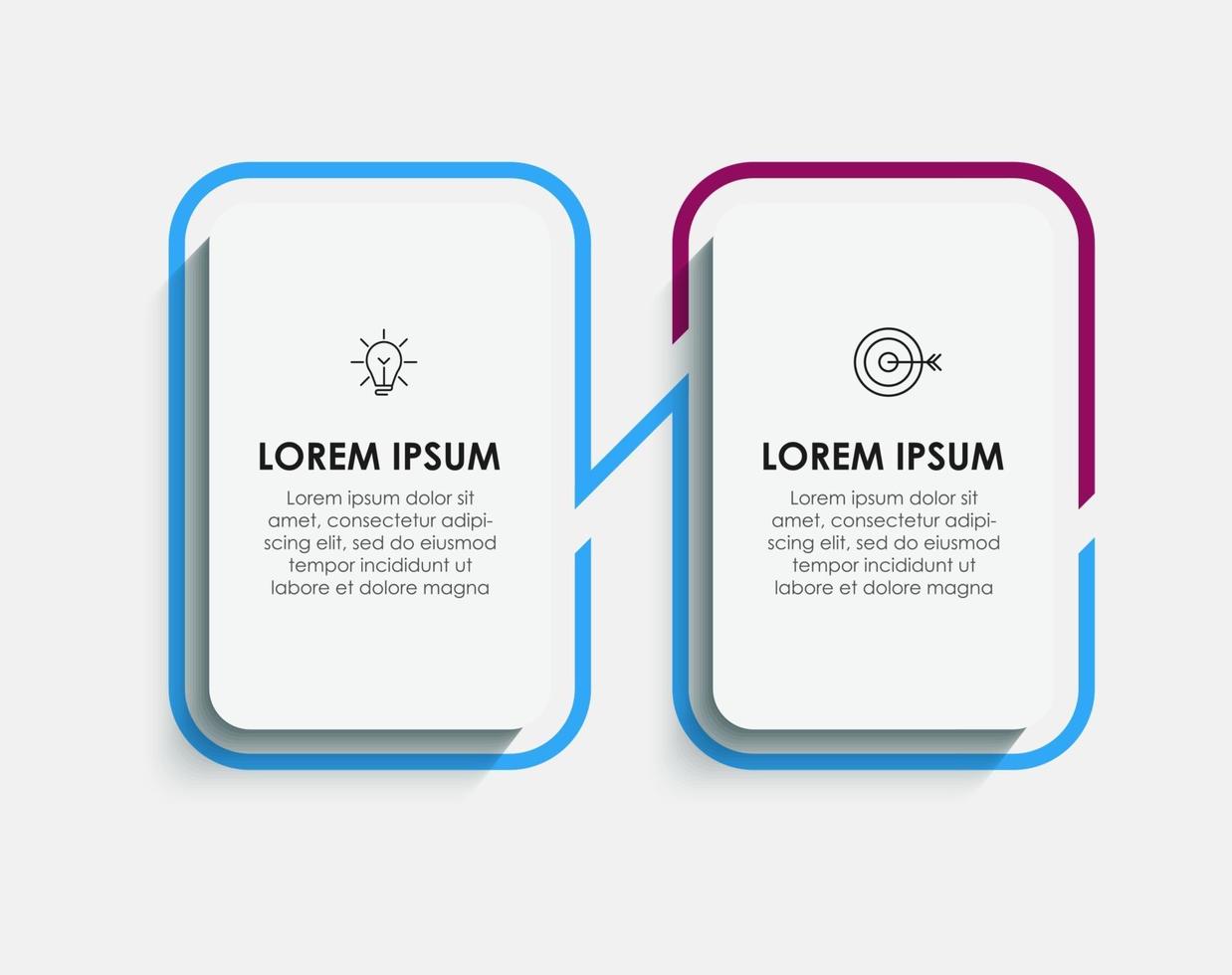 Infographic design template Vector with icons and 2 options or steps