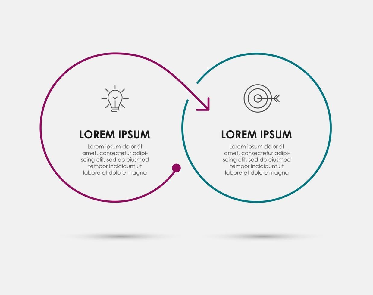Infographic design template Vector with icons and 2 options or steps
