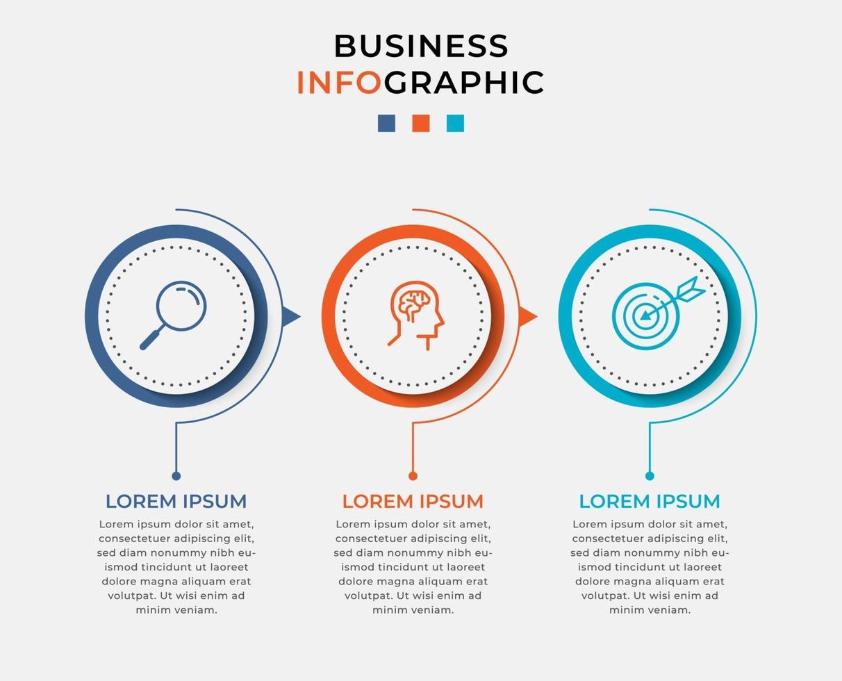 Infographic design business template with icons and 3 options or steps vector