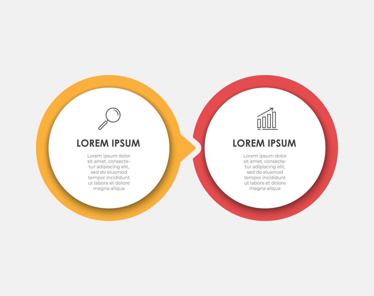 Infographic design template Vector with icons and 2 options or steps