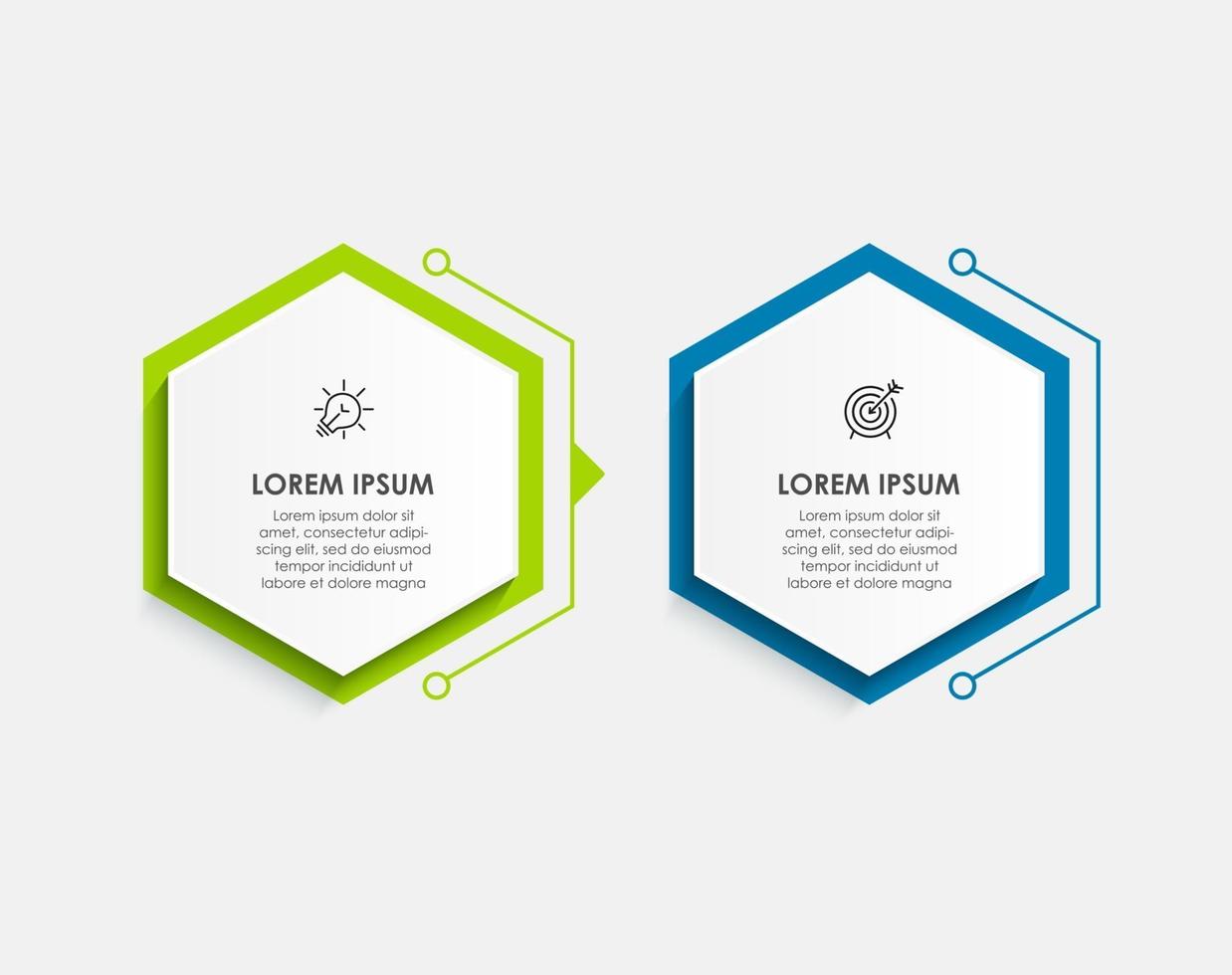 Infographic design template Vector with icons and 2 options or steps