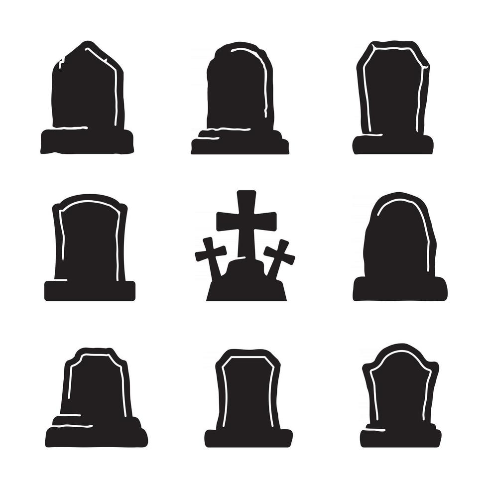 Gravestone in the cemetery. Halloween night zombie grave vector. vector