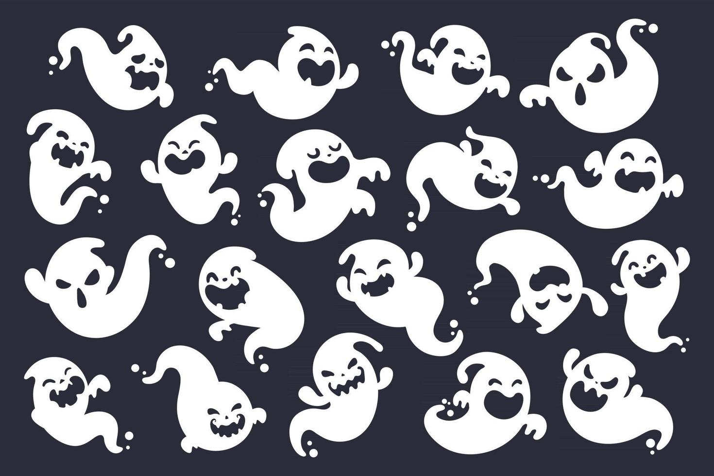 A cartoon white evil ghost that has fun haunting people on Halloween. vector