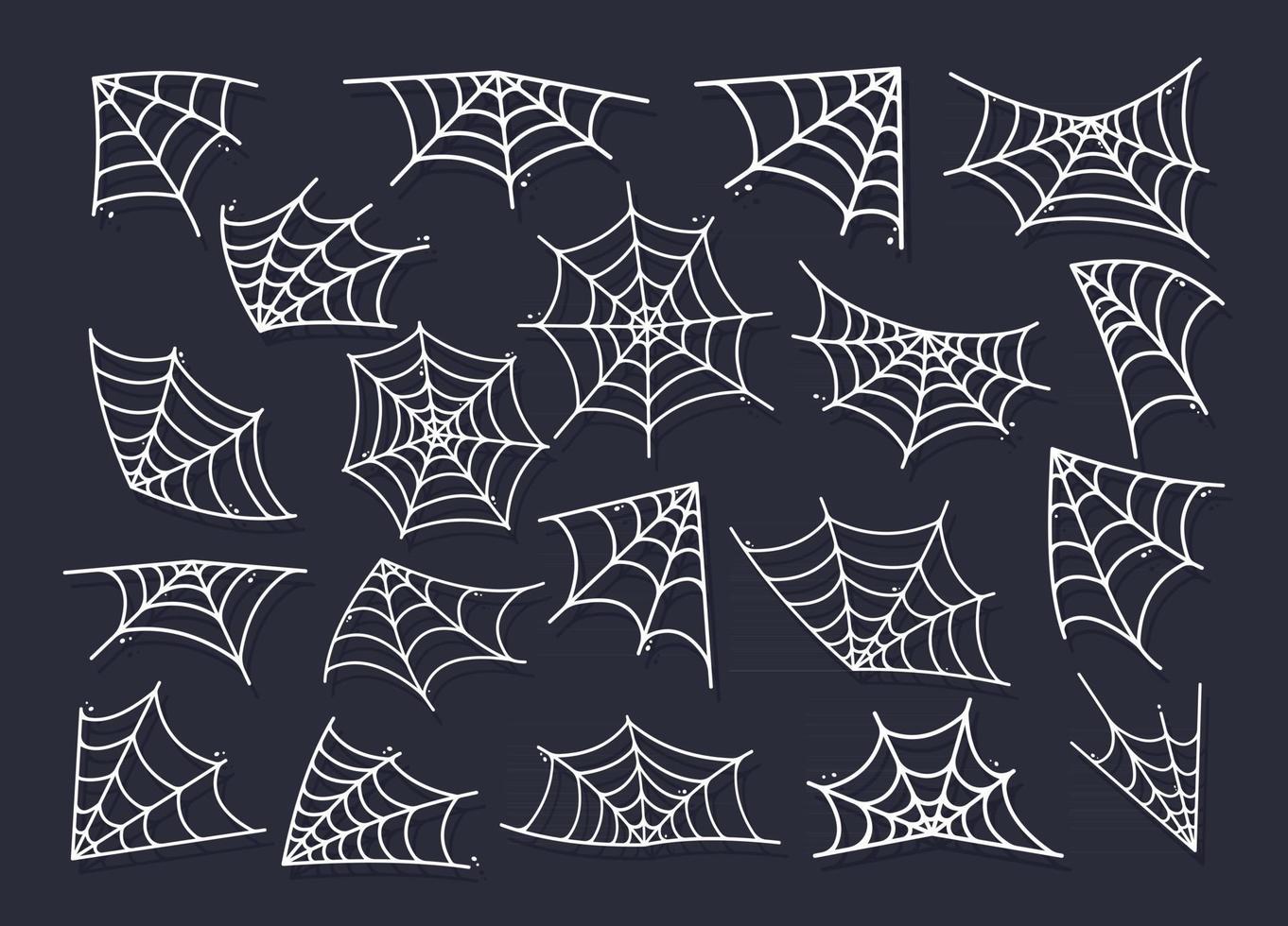 Spider web silhouette hanging for Halloween banner decorations. vector