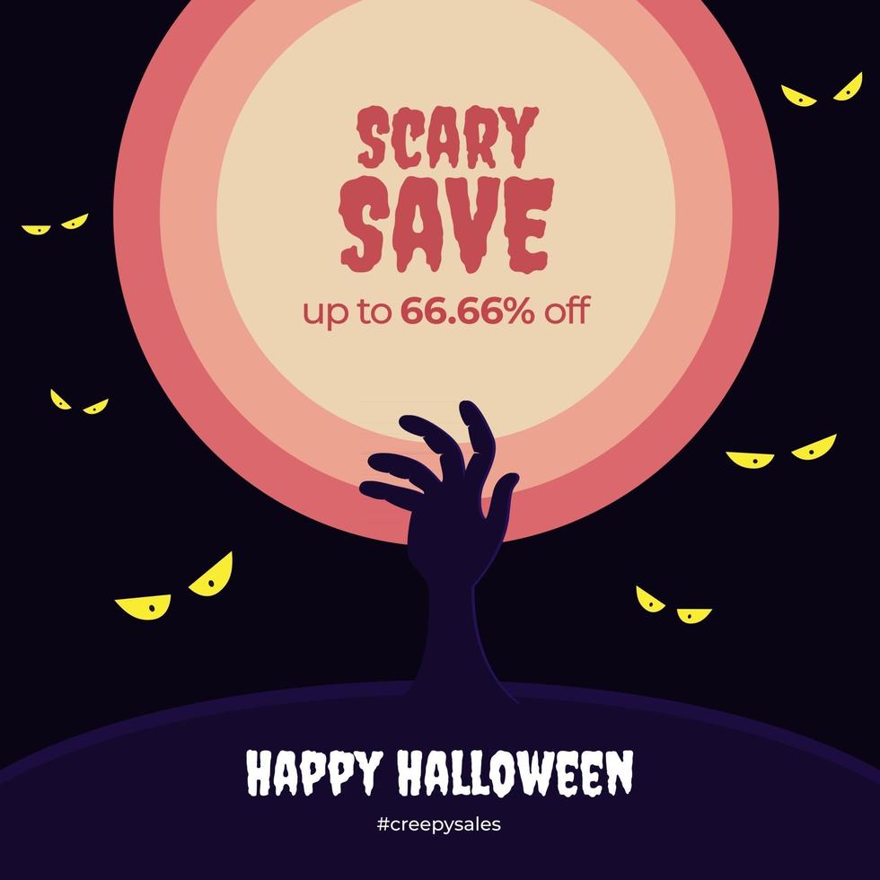 Scary Save Day for Halloween Event vector