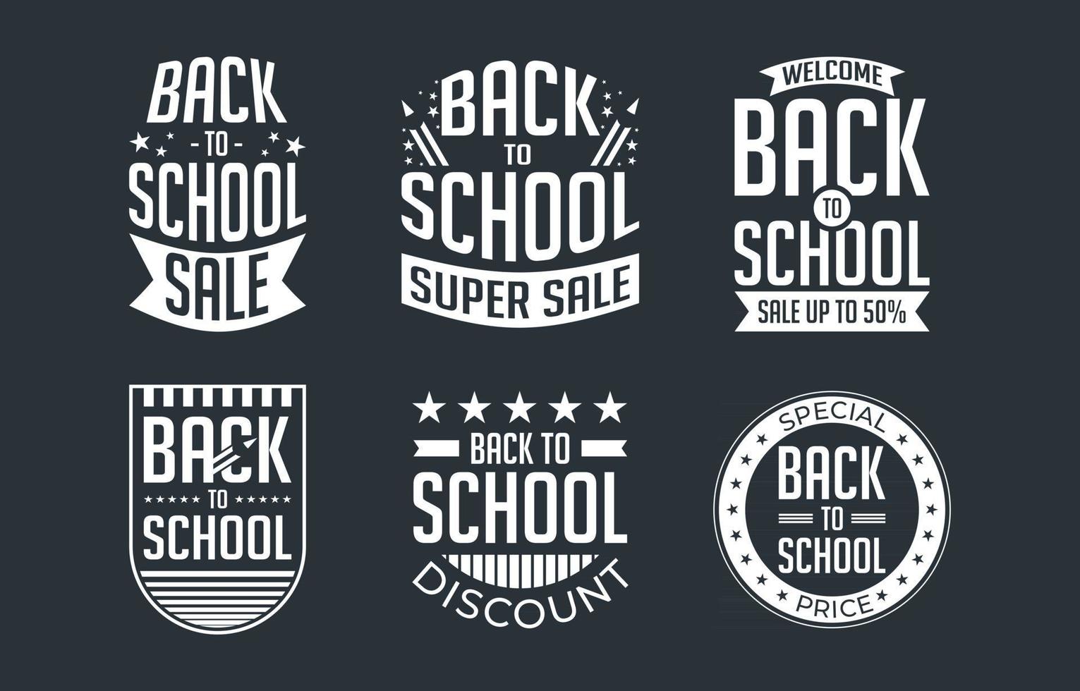 Back to School Badge Set vector