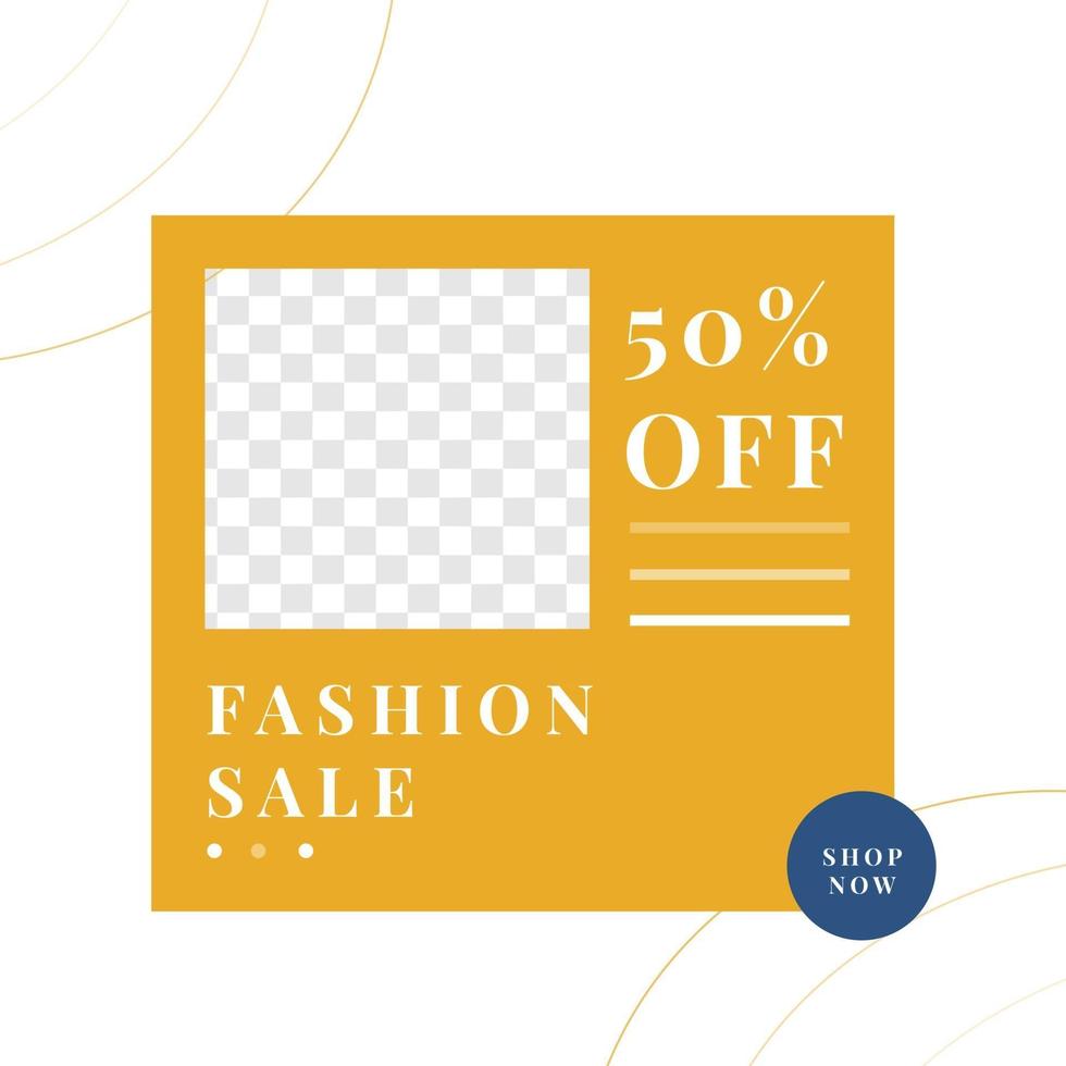 Fashion sale discount social media post modern minimalist style vector