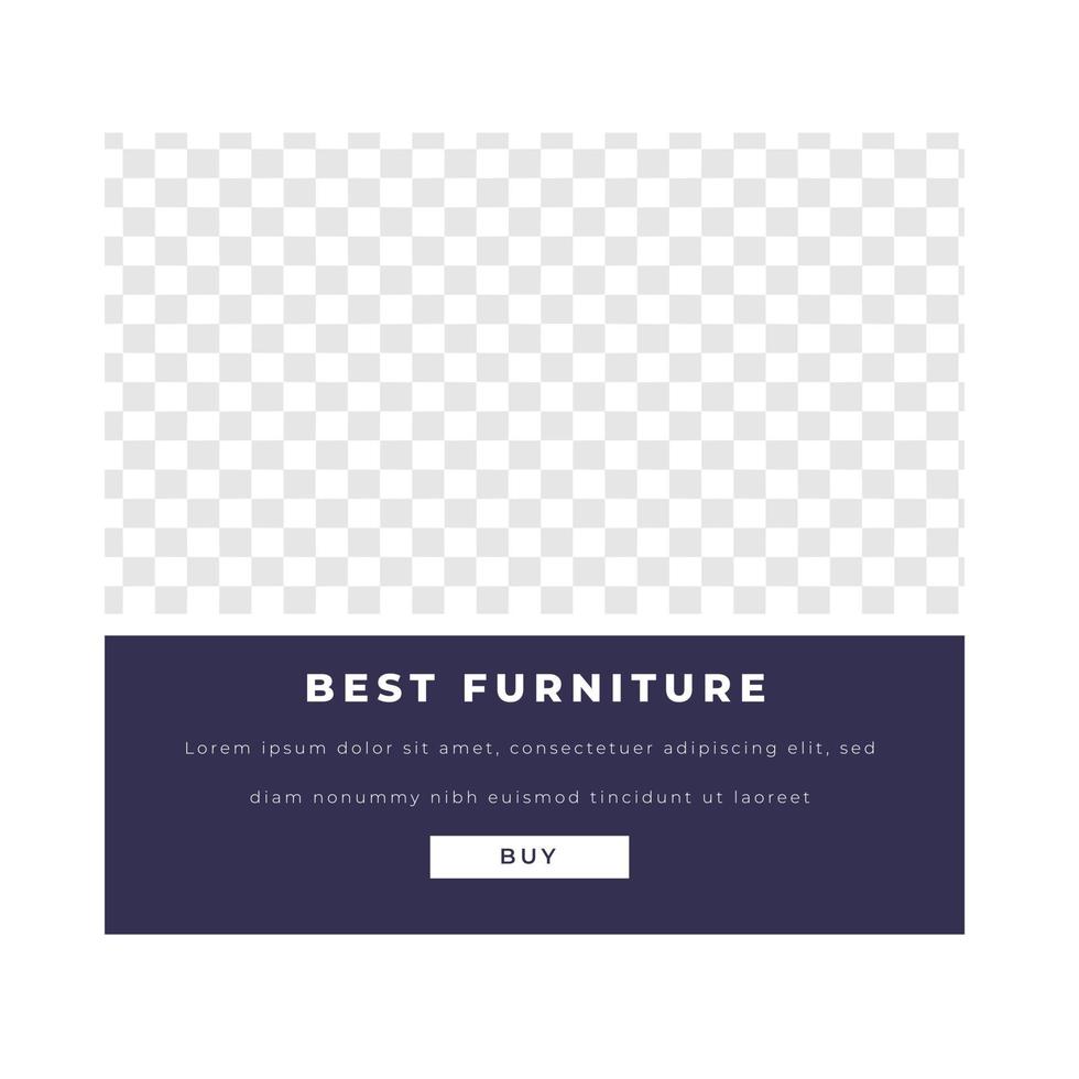 cartel de descuento de venta de muebles publicación de redes sociales minimalista vector