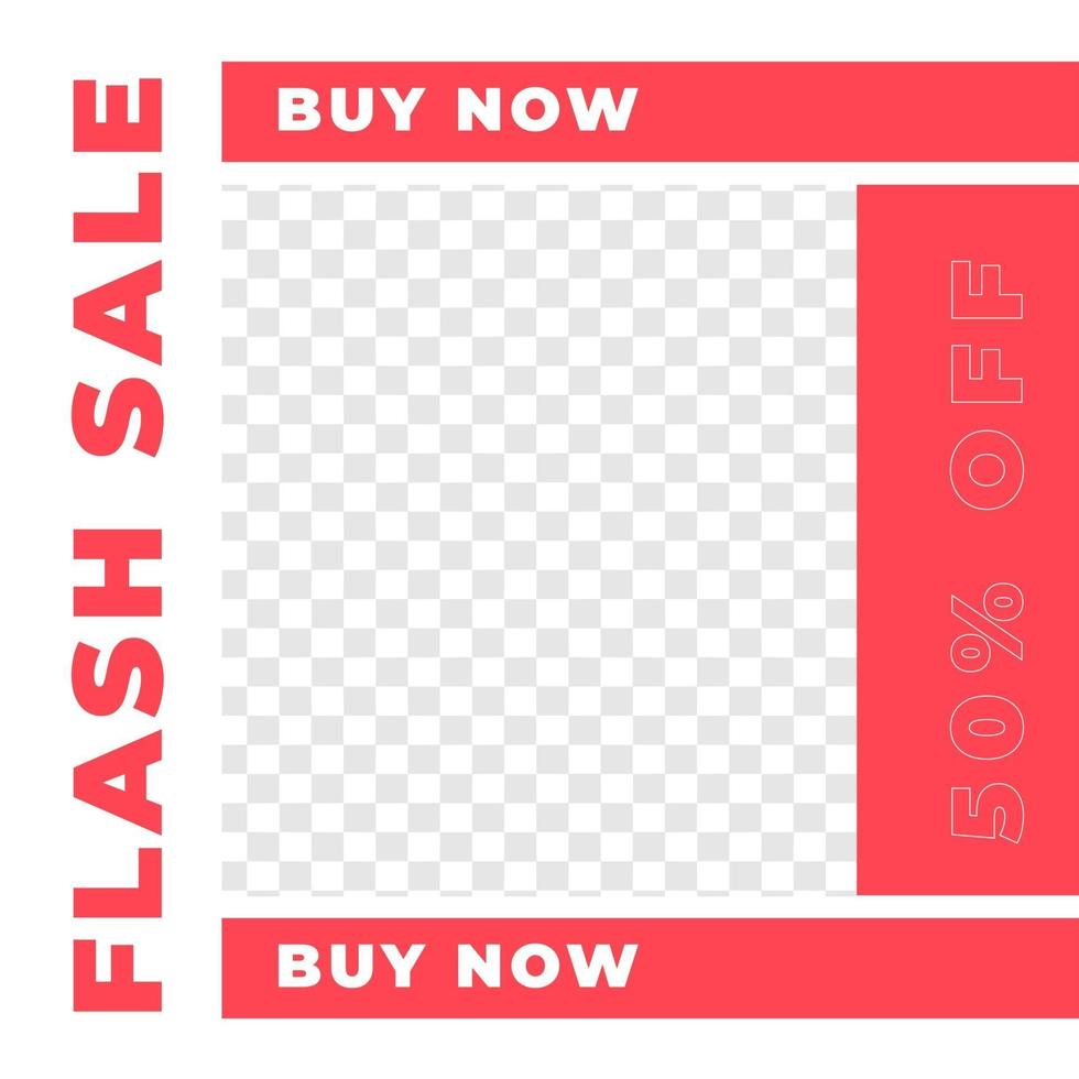 Fashion flash sale discount social media post modern minimalist vector