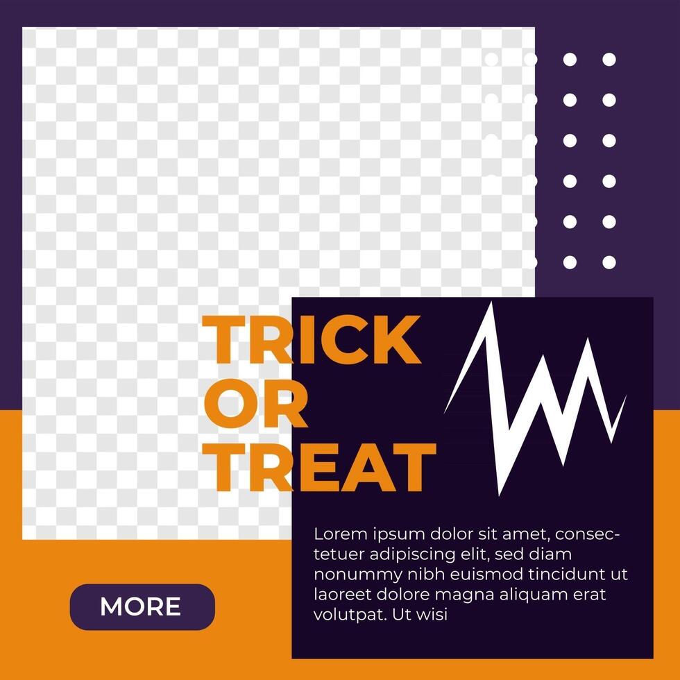 Halloween poster social media post template design vector