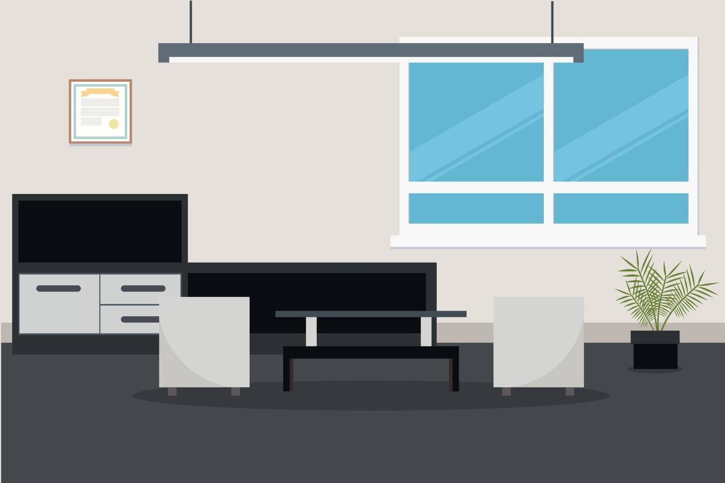 Design of room with modern furniture vector