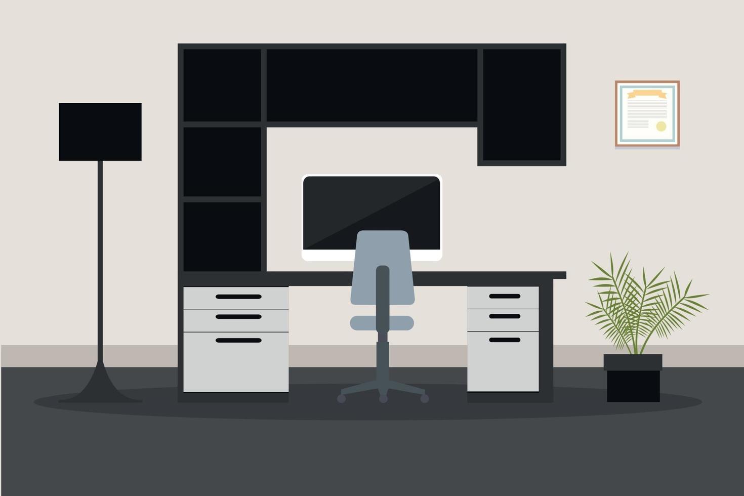 Modern composite desk design vector