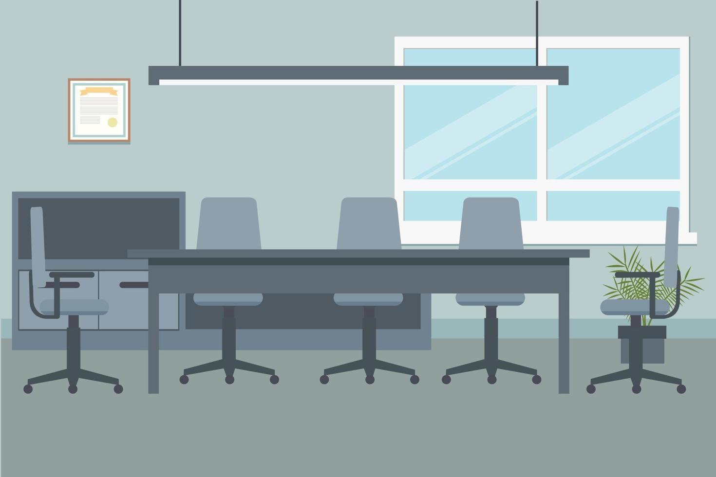 Design of office environment for executive meeting vector