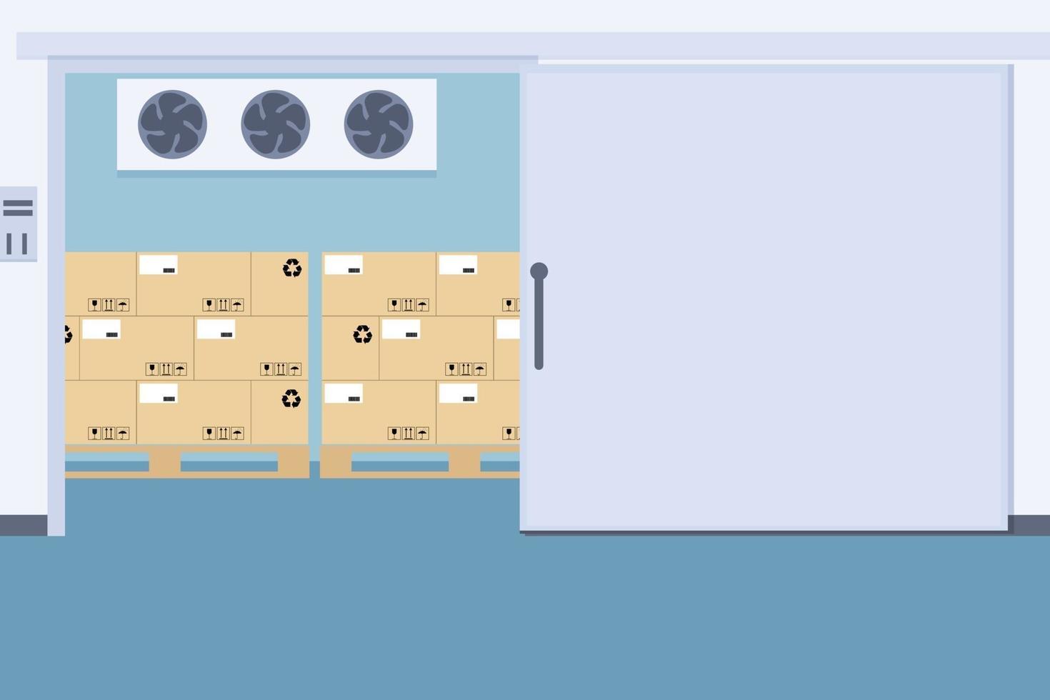 Warehouse cold storage of packaging vector