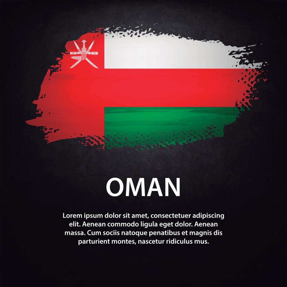 Oman flag brush vector