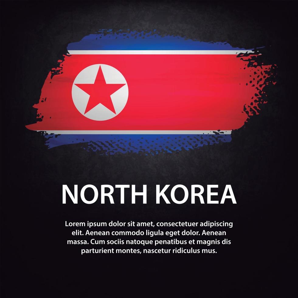 North Korea flag brush vector