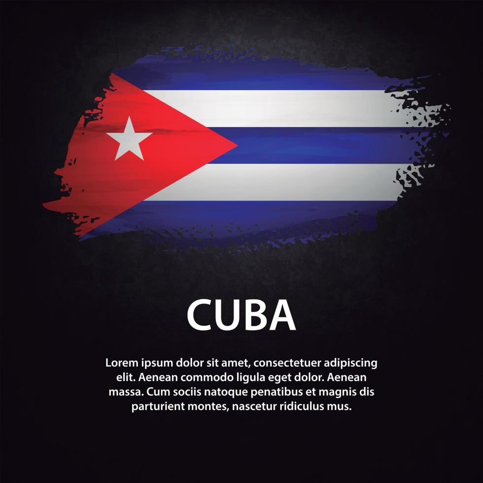 Cuba flag brush vector