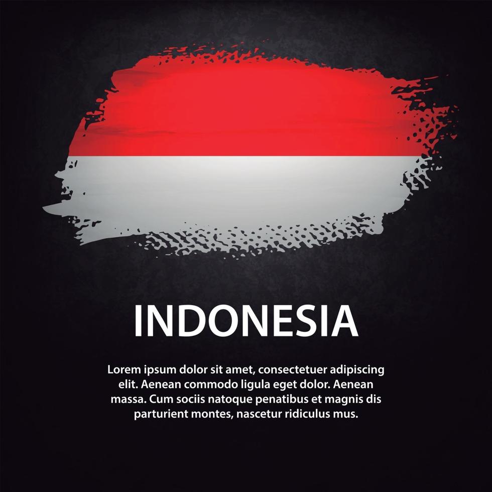 pincel de bandera de indonesia vector