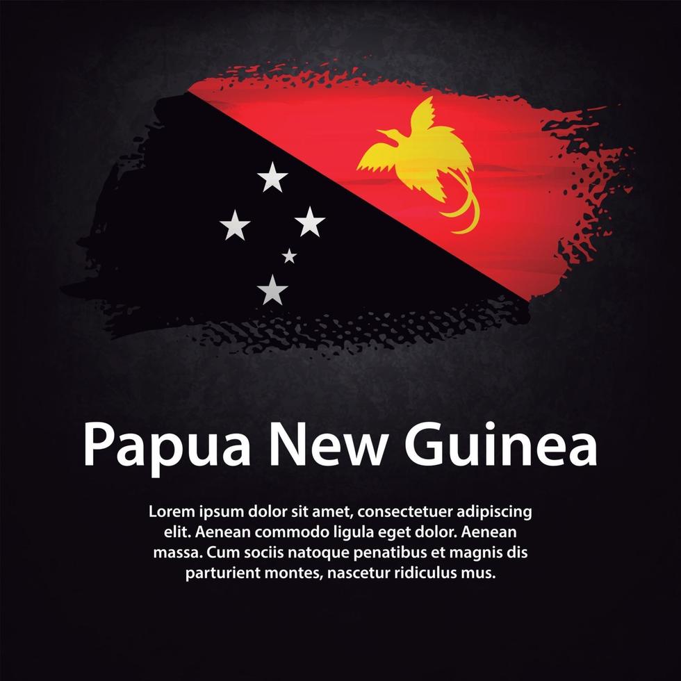 pincel de bandera de papua nueva guinea vector