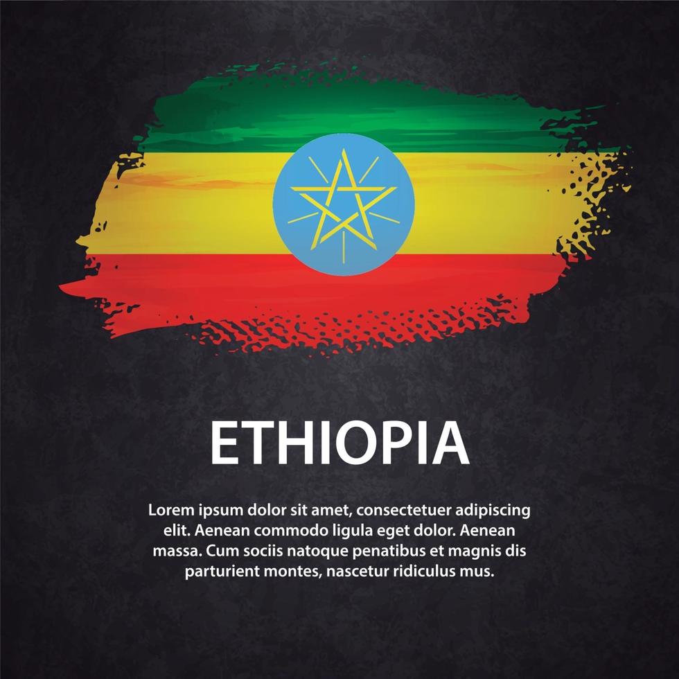 Ethiopia flag brush vector