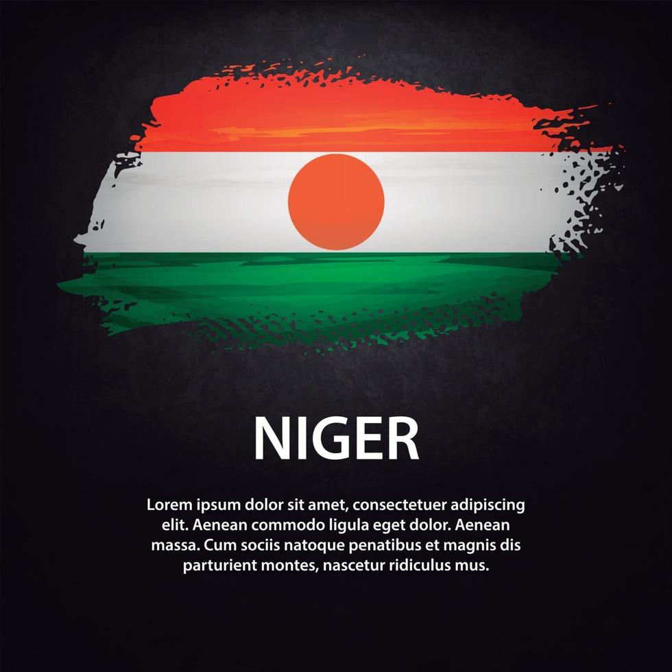 Niger flag brush vector