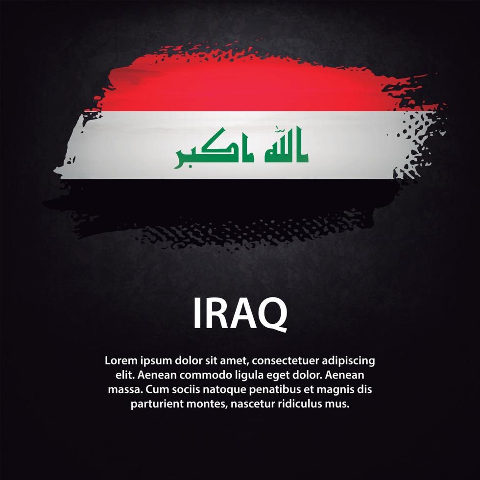 Iraq flag brush vector