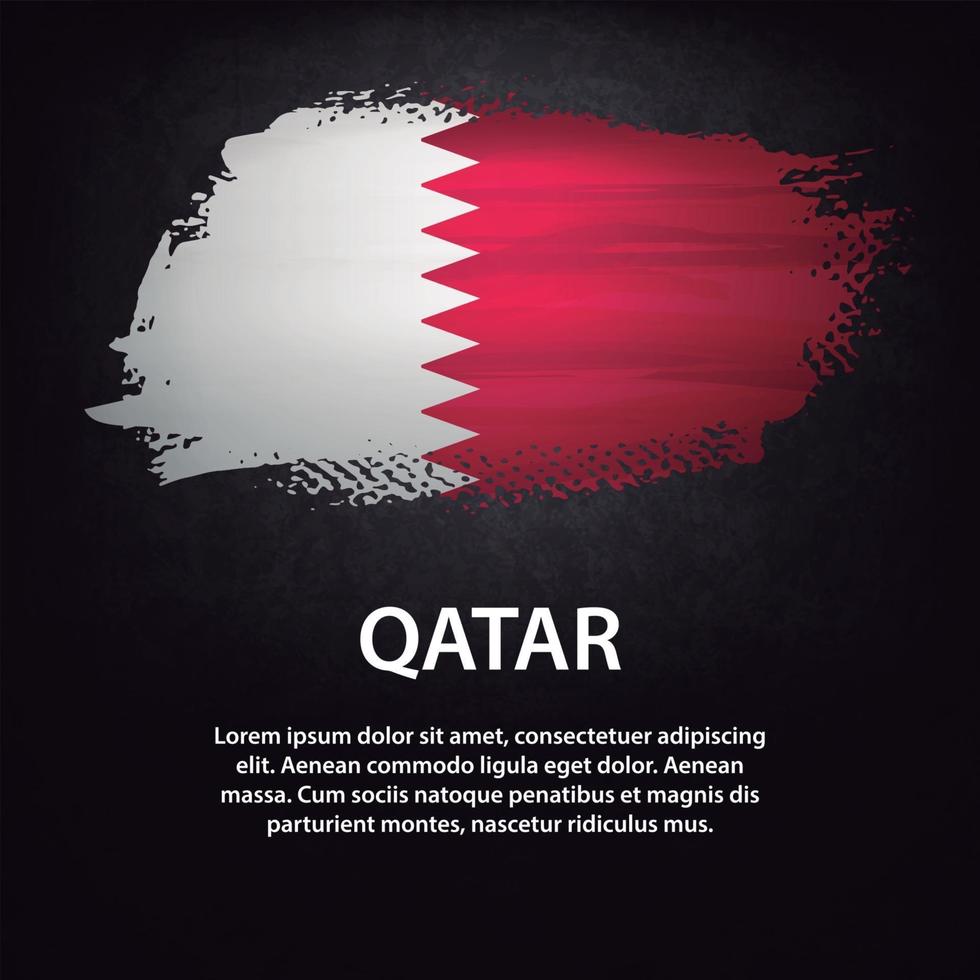 Qatar flag brush vector