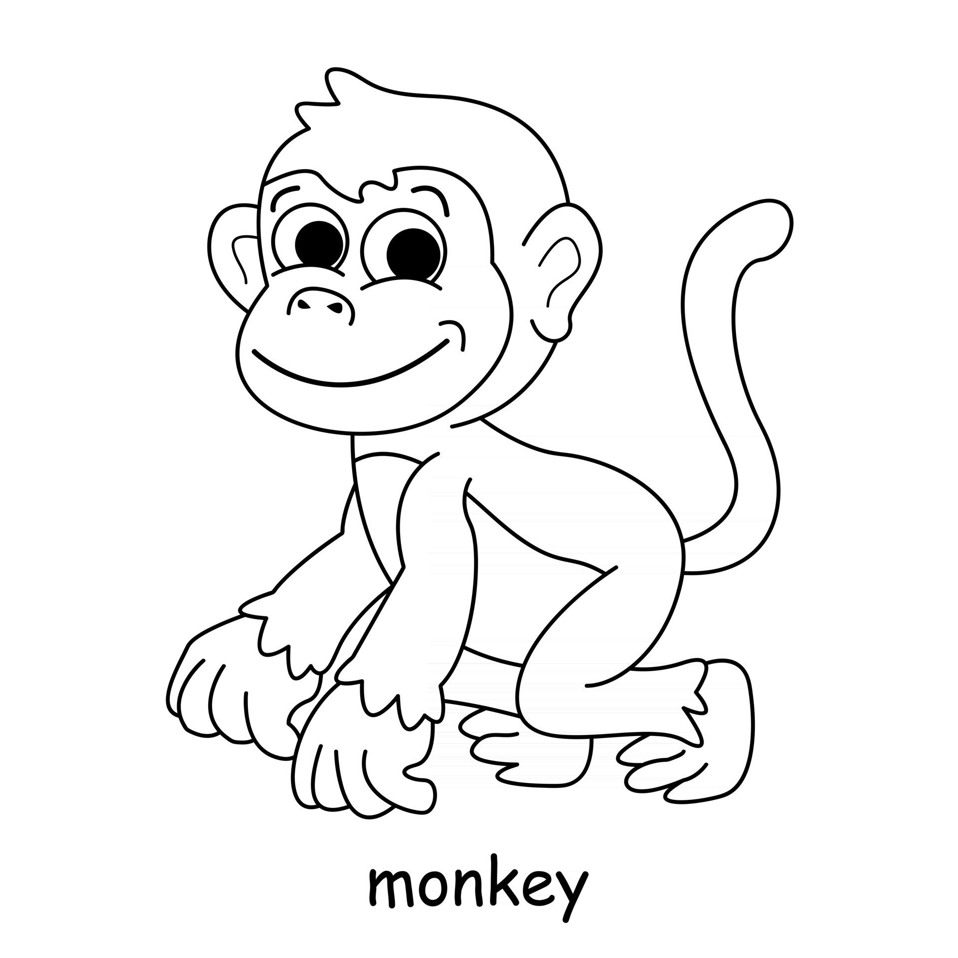 cute monkey drawing & coloring page for kids || how to draw cute monkey -  YouTube
