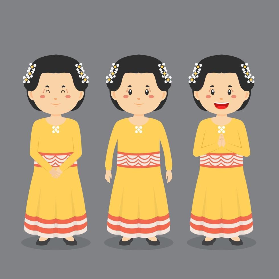 Southeast Sulawesi Character with Various Expression vector