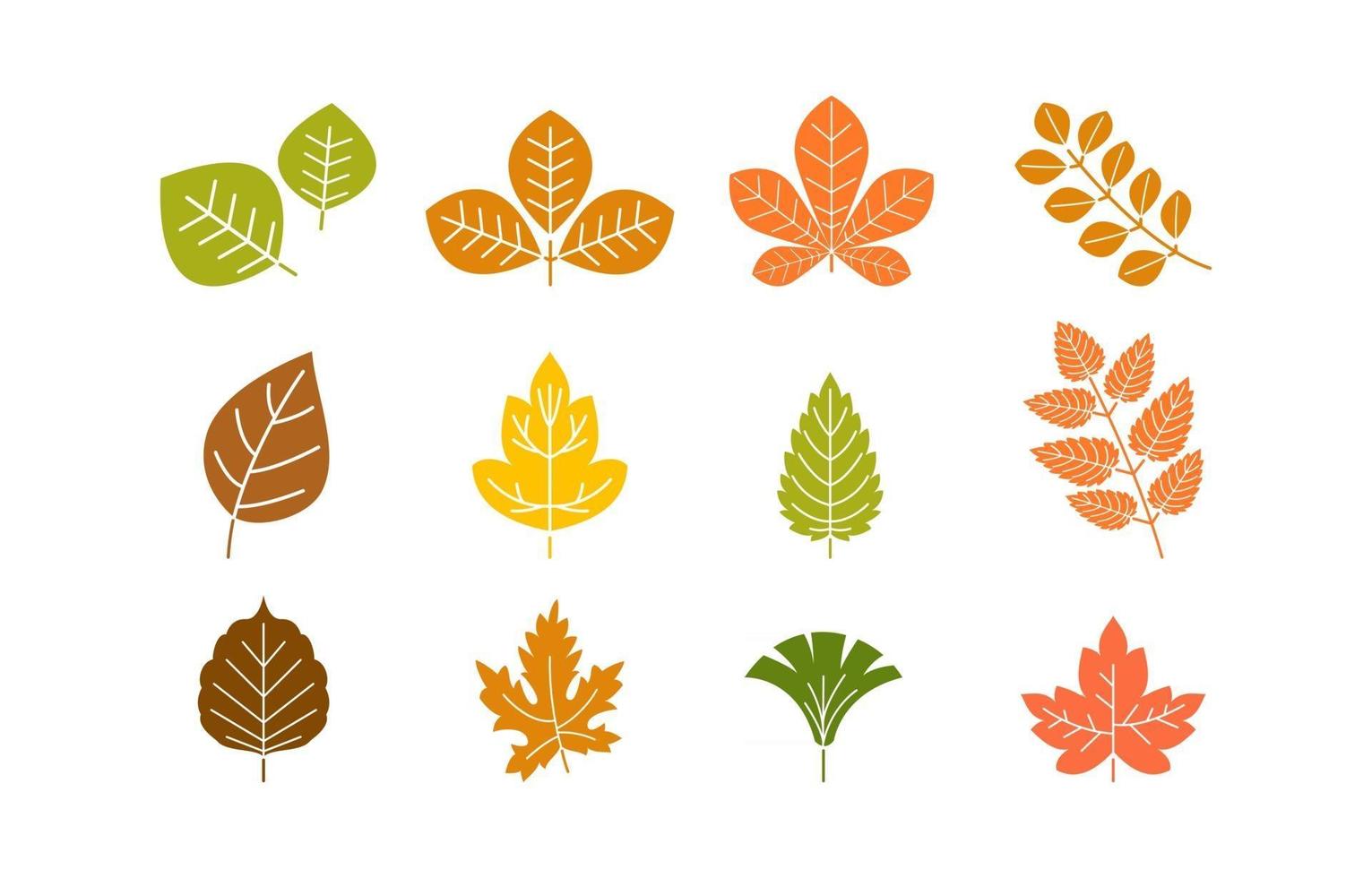 icono de hojas de otoño vector