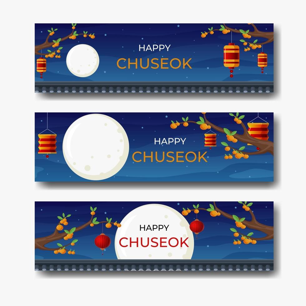 banner del festival del medio otoño de chuseok vector