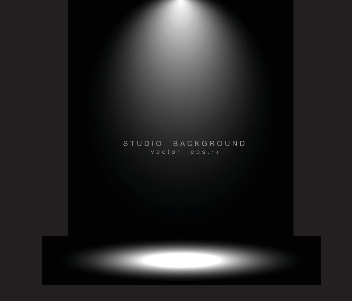 Empty black gradient studio room background. backdrop light interior vector