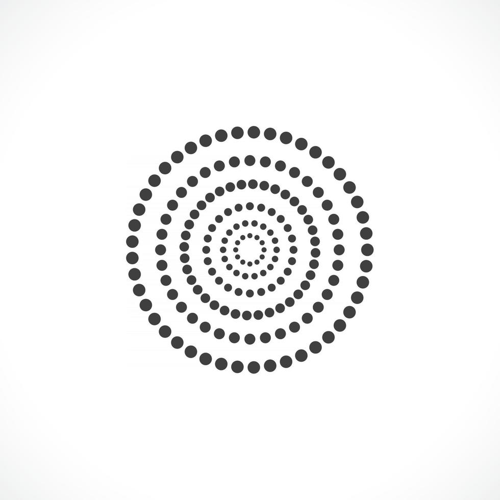 Abstract vector circle frame halftone dots logo emblem design.