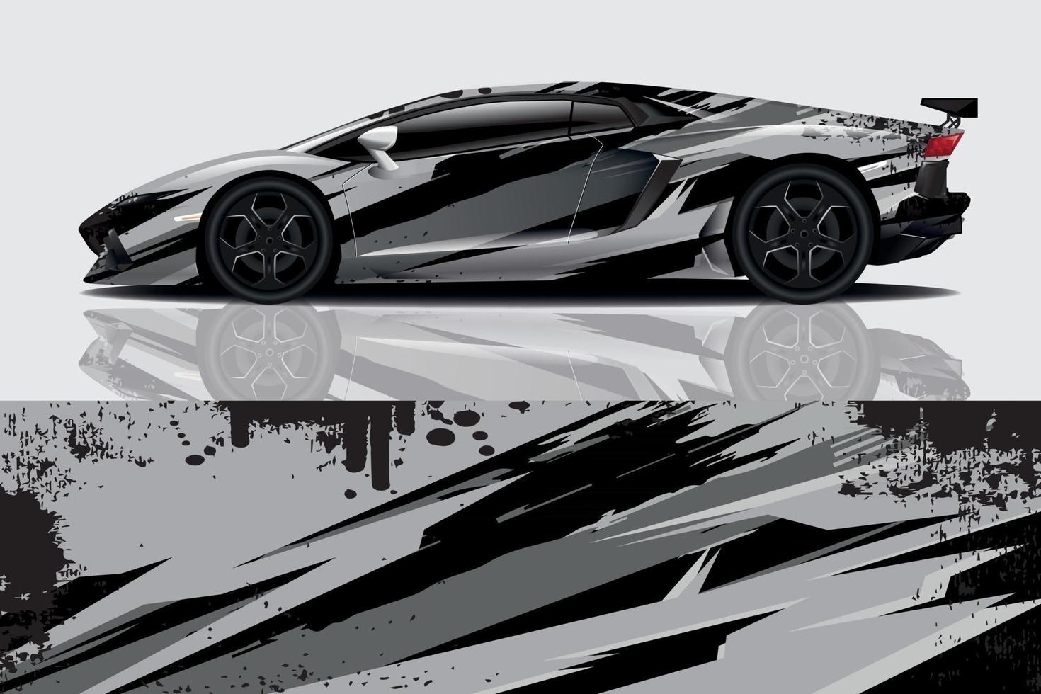 sport car decal wrap design vector