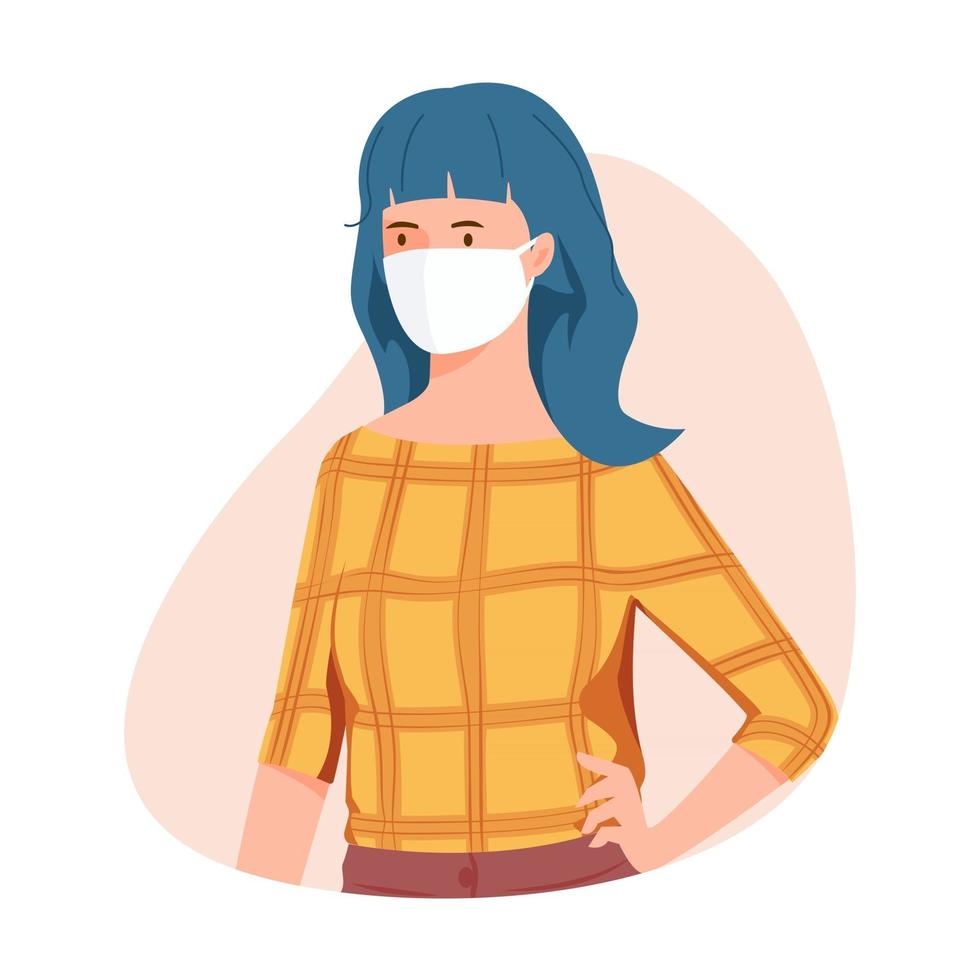 personas con máscara médica, ilustración vectorial vector