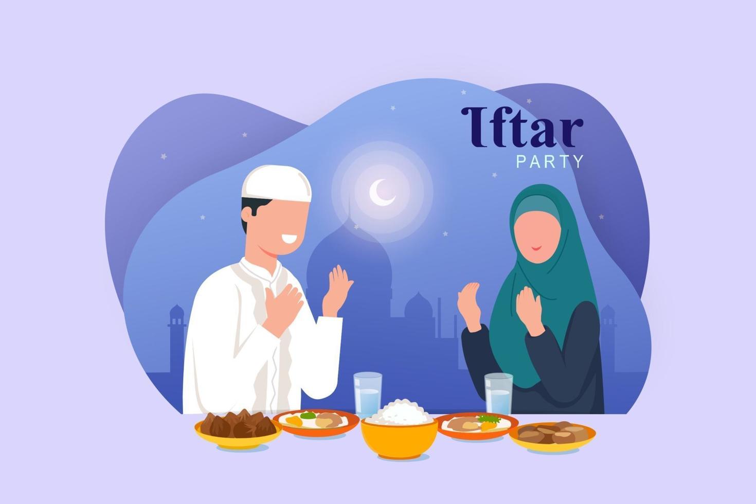 Ramadan background with a moslem vector