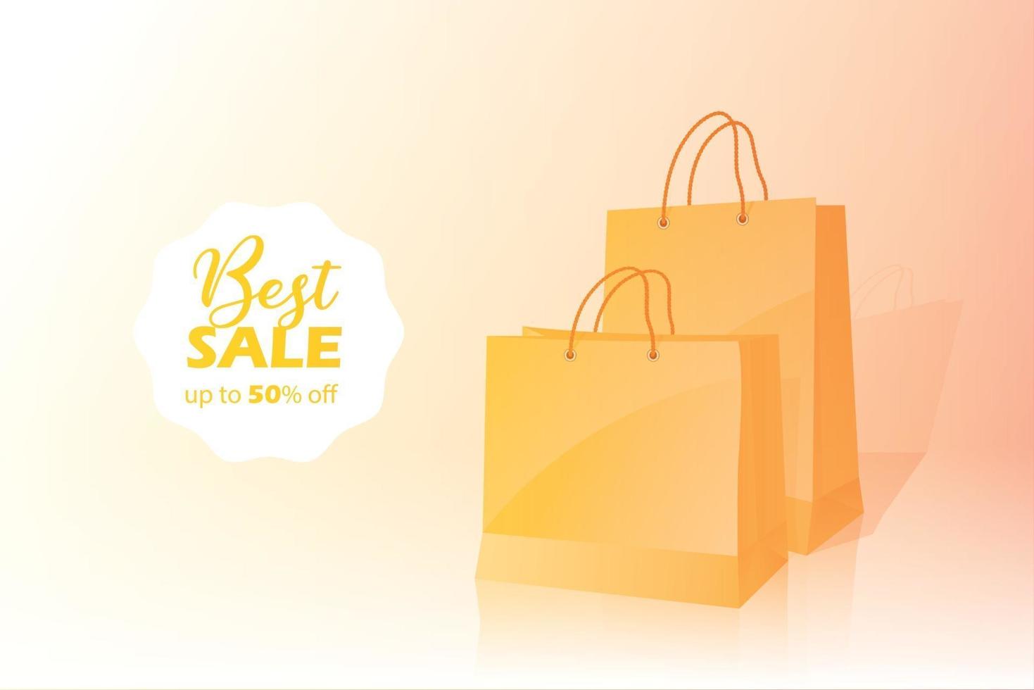 3d best sale banner discount with fifty 50 percent off vector