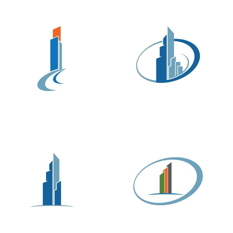 diseño de logotipos inmobiliarios, inmobiliarios y de construcción vector