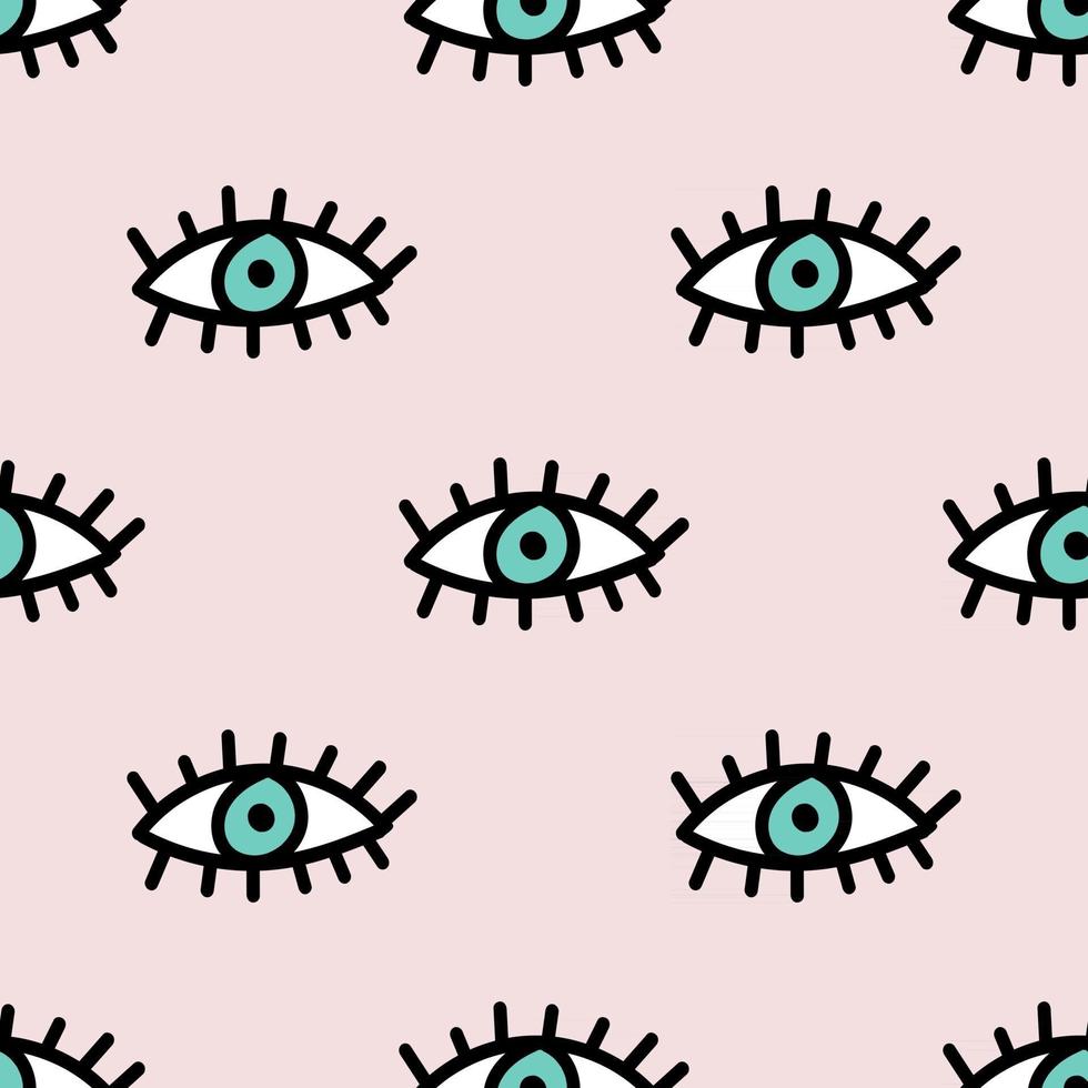 Evil Eyes Seamless Repeat Pattern vector