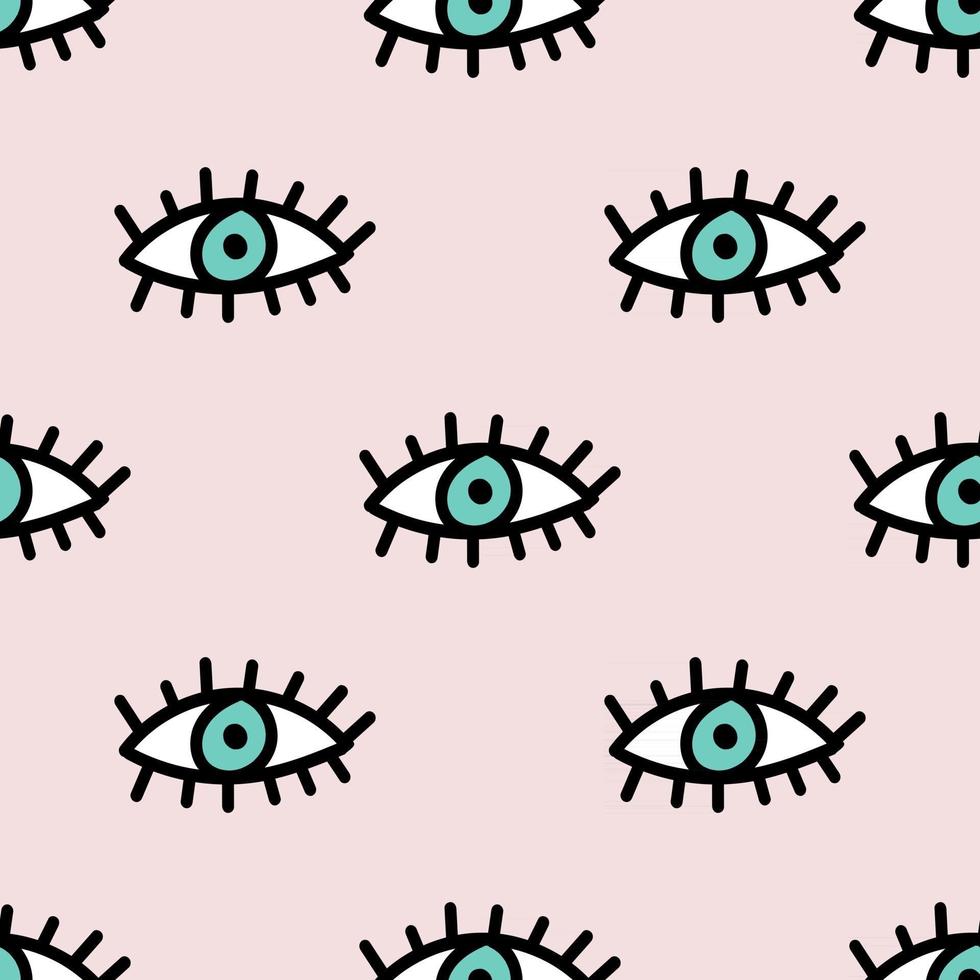 Evil Eyes Seamless Repeat Pattern vector