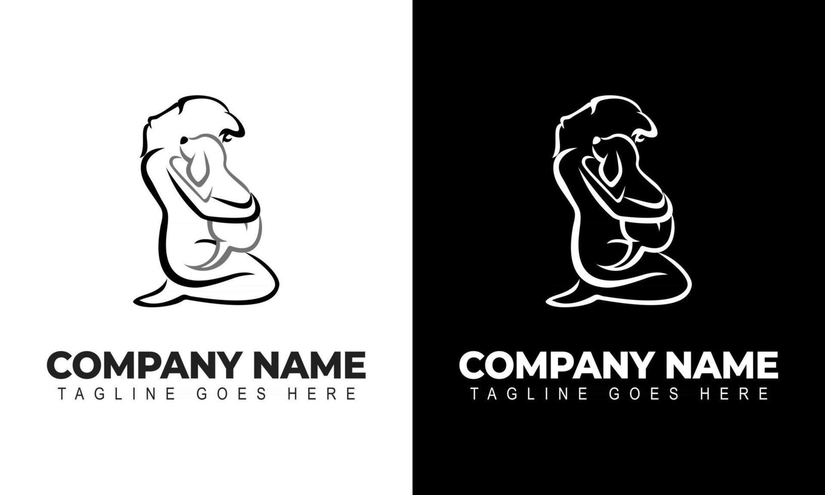 inspiración creativa para el diseño del logotipo de aseo de mascotas con perros y personas vector