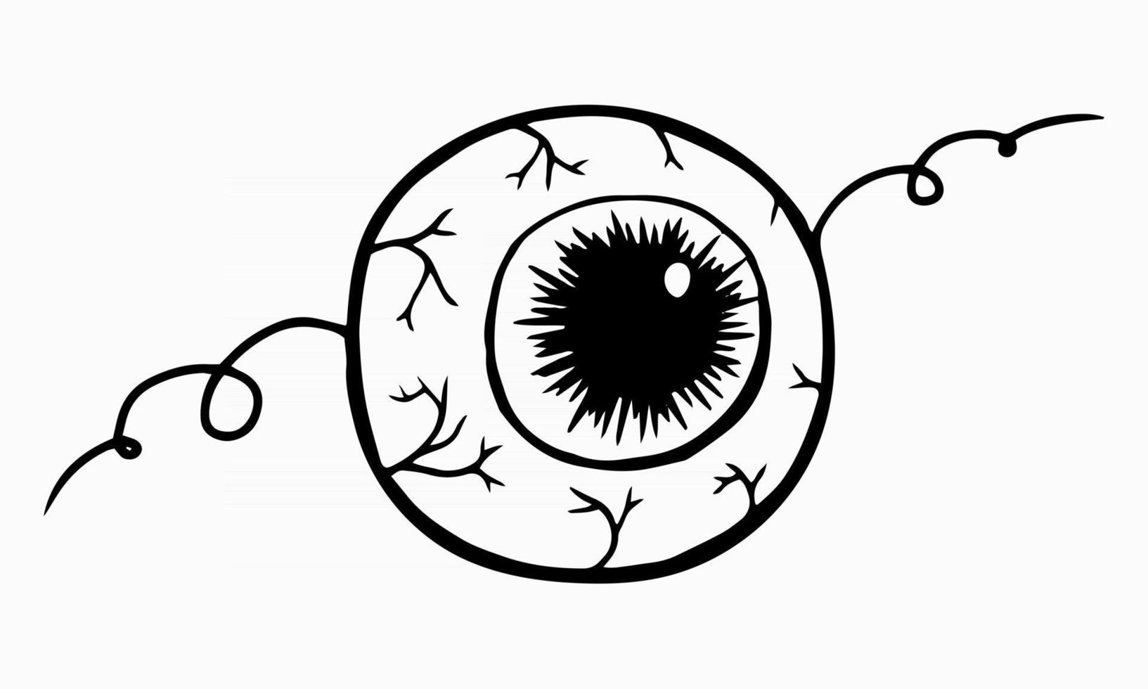 bruja espeluznante ojo mágico. globo ocular para ritos místicos para halloween. vector