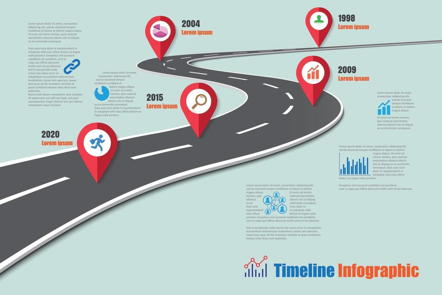 Business roadmap timeline infographic template Vector illustration