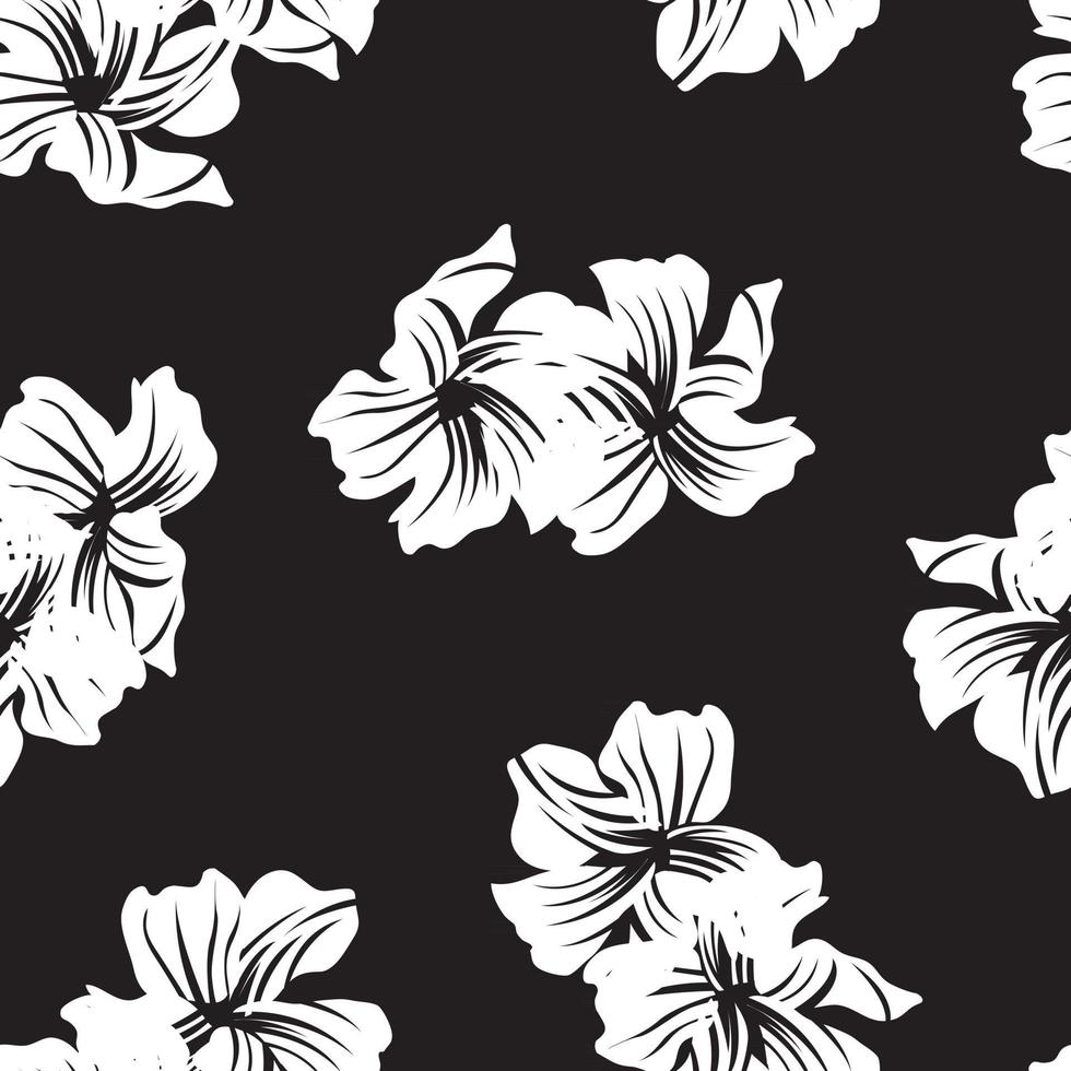 fondo transparente floral blanco y negro vector