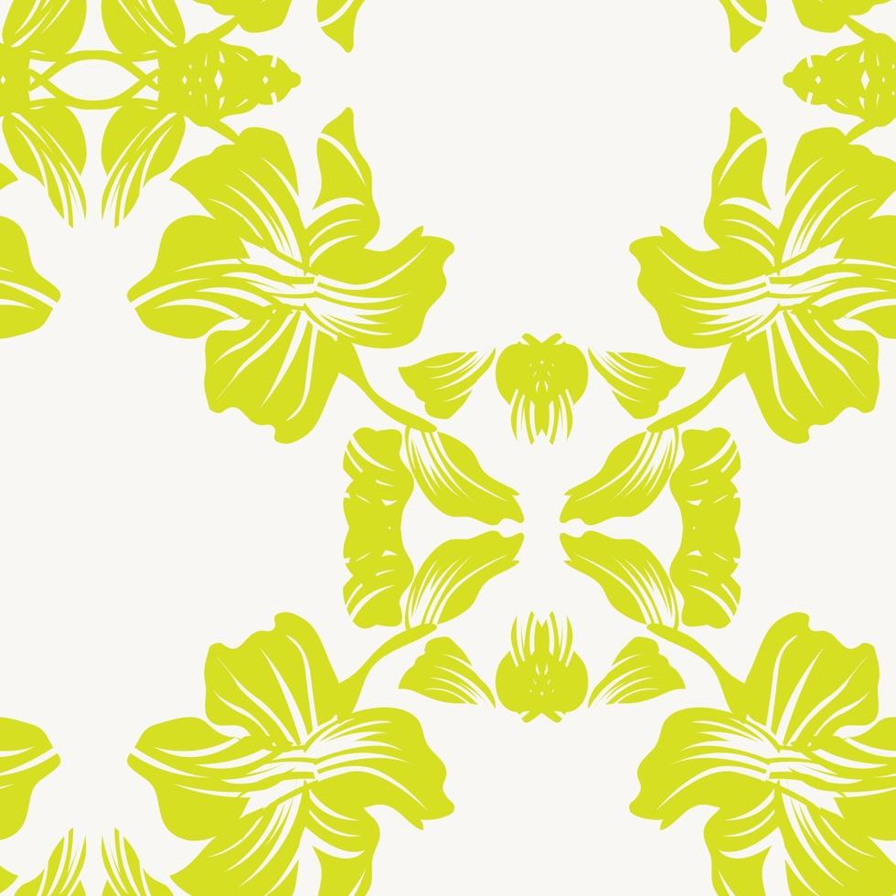 Yellow Floral Seamless Pattern Background vector