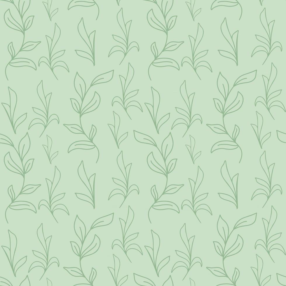 Branches with leaves seamless pattern vector illustration