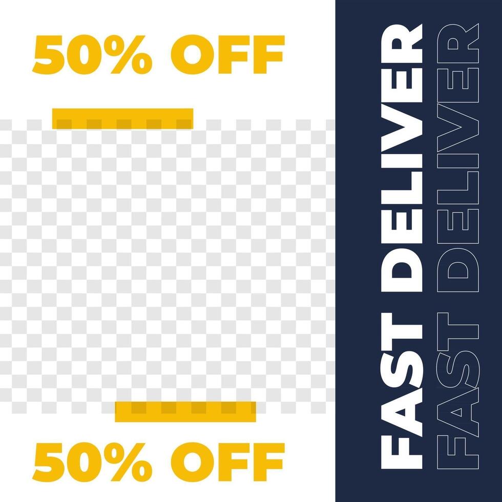 Courier Delivery feed design social media post template vector