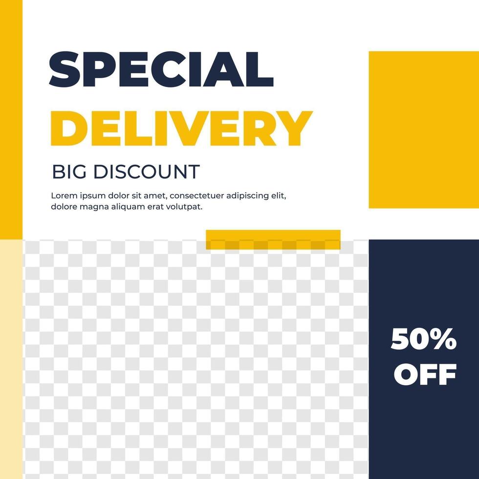 Courier Delivery feed design social media post template vector