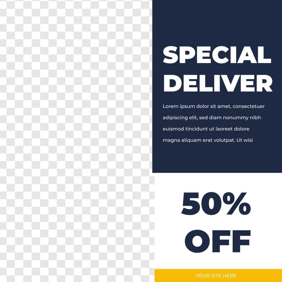 Courier Delivery feed design social media post template vector