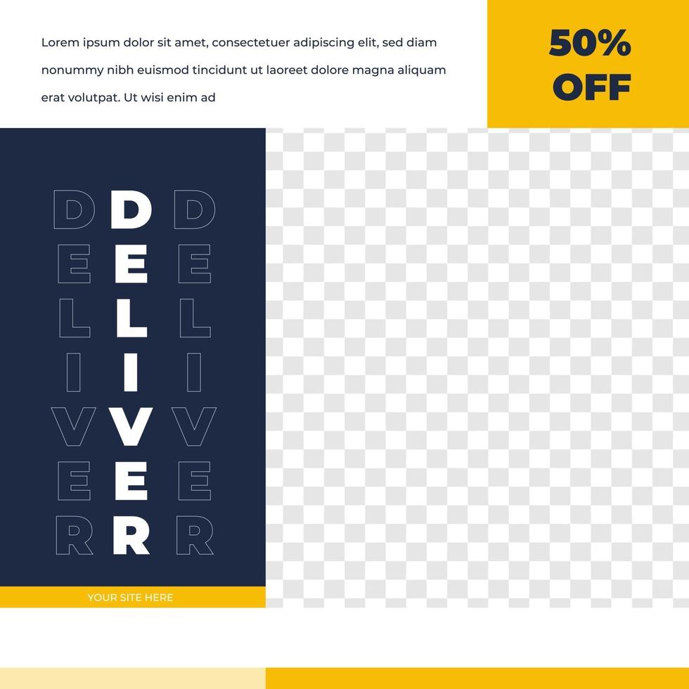 Courier Delivery feed design social media post template vector